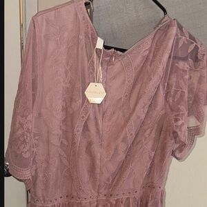 Lace mesh oberlay maternity dress